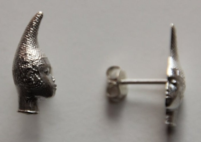 Iyoba Idia Profile Stud Earrings (Sterling Silver)